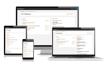 Law School dashboard on various screen sizes