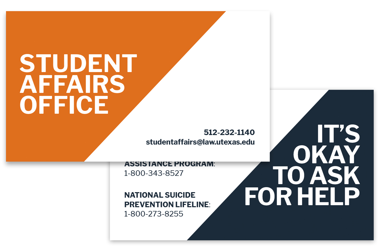 student affairs mental health card